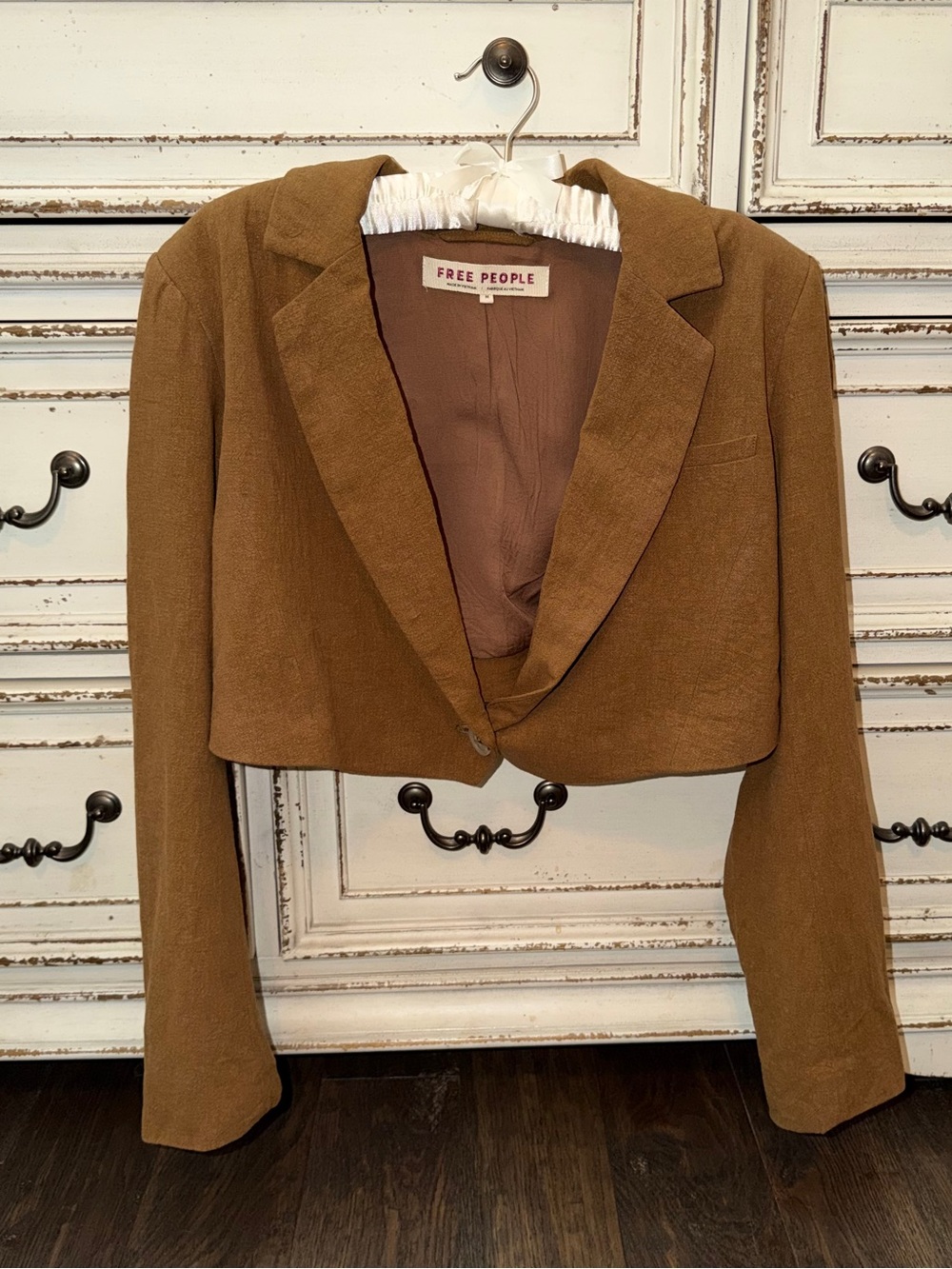 Free People Cropped Brown Blazer Jacket